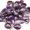 Healing Stone Beads Teardrop Water Drop Necklace Amethyst Pendant Jewelry