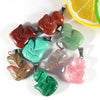 Natural Crystal Quartz Fox Animal Necklace Pendant Jewelry Making