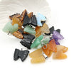 Hand Carved Stone Butterfly Pendant Natural Healing Crystal Quartz Stone Animal Butterfly Pendants For Jewelry Making