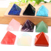 30mm Quartz Healing Stone Carved Crystal Pyramid Statue Crystal Tower