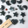 High Quality moss agate carved mixed heart star moon for decoration