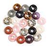 21mm Natural Crystals Pendant Bead Necklace Safety Buckle Donuts Stone Pendant Charms for Necklace