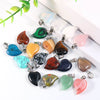 Natural Quartz Crystal Gemstone Bead Pendant Healing Crystal Heart Stone Pendant Bulk Charms For Jewelry Making