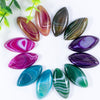 Flat Back Gemstone Bead Rainbow Stripe Dragon Agate Marquise Cabochon