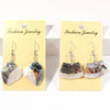 Handmade Abalone Shell Silver Hook Dangle Earrings