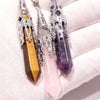 77mm Natural Quartz Crystal Baguette Healing Stone Pendant