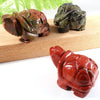 2inch Natural Healing Crystal Reiki Gem Stone Carved Animal Turtle Tortoise Crystal Statue Figurine for Home Decor