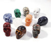 1inch Mixed Color Natural Healing Gemstone Crystal Carved Head Skulls Ornament for Home Decoration Carving Crafts