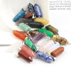 Wholesale Charms assorted crystal Hexagonal bullet shape beads pendants natural stone pendants for jewelry making