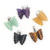 Hand Carved Stone Butterfly Pendant Natural Healing Crystal Quartz Stone Animal Butterfly Pendants For Jewelry Making