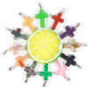 Natural Crystal Healing Gemstone Jesus Cross Stone Pendant Jewelry DIY