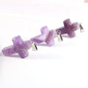 Fashion Natural Amethyst Cross Pendant For Jewelry Making 18x25mm
