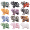 2 Inch Natural Crystal Stone Elephant Statue Handmade Gemstones