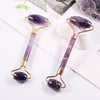 Double Headed Roller Natural Amethyst Facial Massage Scraping Beauty Tool