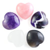 Carved Heart Healing Natural Rose Quartz Amethyst Heart Shape Stone