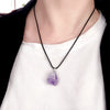 Natural Amethyst Irregular Pendant Natural Raw Stone Purple Crystal Jewelry Pendant Necklace for Women Men