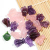 15x20 Small Pocket Stone Healing Craft Angel Statue Carved Crystal Guardian Resin Rose Quartz Amethyst Angel Figurines