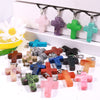Fashion Natural Gemstone Wholesale Healing Crystal Cross Pendant Necklace Jewelry Cross Pendant
