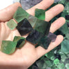 Natural Raw Quartz Green Purple Fluorite Octahedron Rough Crystal For Folk Craft