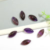 11x23mm Natural Amethyst Marquise Flat Back Stone Carved Cabochon