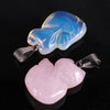 Natural Crystal Quartz Fox Animal Necklace Pendant Jewelry Making