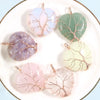 Stone Therapy Crystal Tree of Life Gold Wire Wrapped Stone Heart Pendant