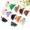 Mixed Color Hand Carved Leaf Stone Crystal Pendant DIY Necklace Making