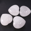 For Home Decor 40mm Natural Clear Quartz Engraved Heart Crystal Heart Stones