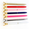 Customized Logo Crystal Crown Style Metal Ballpoint pen Artificial diamond