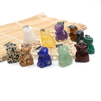 Natural carved crystal fortune cat healing stone aventurine lucky cat statue crystal crafts Home Decoration Birthday Gift