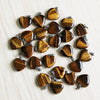 Natural tiger's eye crystal heart shaped stone pendant