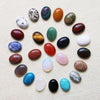 Wholesale 15x20mm natural gemstone loose beads mixed stone oval flat back stone cabochon for ring bracelet making