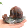 Natural Gemstone Ocean Jasper Flower Agate Crystal Snail Toad Statue