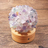 Creative Household LED Flower Shape Natural Amethyst Desk Lamp USB Charging