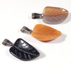 Mixed Color Hand Carved Leaf Stone Crystal Pendant DIY Necklace Making