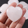 For Home Decor 40mm Natural Clear Quartz Engraved Heart Crystal Heart Stones