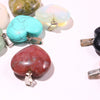 30mm Big natural quartz crystal stone heart pendant for jewelry making charms trendy accessories