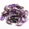 Healing Stone Beads Teardrop Water Drop Necklace Amethyst Pendant Jewelry