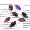 11x23mm Natural Amethyst Marquise Flat Back Stone Carved Cabochon