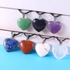 20x8mm Charms assorted healing natural stone pendants healing rose quartz crystal heart shaped pendant for jewelry making