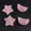 30mm Hand Carved Natural Rose Quartz Crystal Moon Star Healing Gemstone