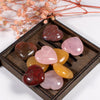 25mm Charms Love Heart Shaped Stone No Hole Natural Rose Quartz heart crystal stone for home decoration