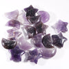 30mm Charm Large Natural Hand Carved Amethyst Moon Star Craft Carving