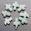 Natural Crystal Green Aventurine Cross Pendant for Jewelry Making 18x25mm