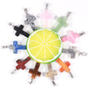 Fashion Natural Gemstone Wholesale Healing Crystal Cross Pendant Necklace Jewelry Cross Pendant