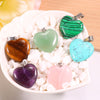 20mm Mixed Healing Chakra Crystal Charms Heart Shaped Stone Pendant for Jewelry Making DIY Gemstone Pendants