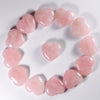 30mm Charm Stone Beads Natural Heart Rose Quartz Crystal