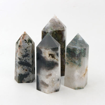 Natural Moss Agate Wands Crystals Minerals Healing Crystals Tapestries