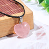 20mm Natural Rose Quartz Heart Crystal Necklace Heart Stone Pendant