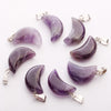 Moon Shape Natural Amethyst Pendant For DIY Jewelry Making